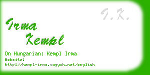 irma kempl business card